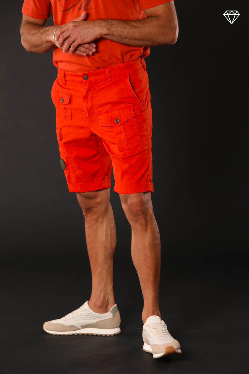 George Coolpocket herren Cargo bermuda aus stretch satin logo edition Carrot fit ①