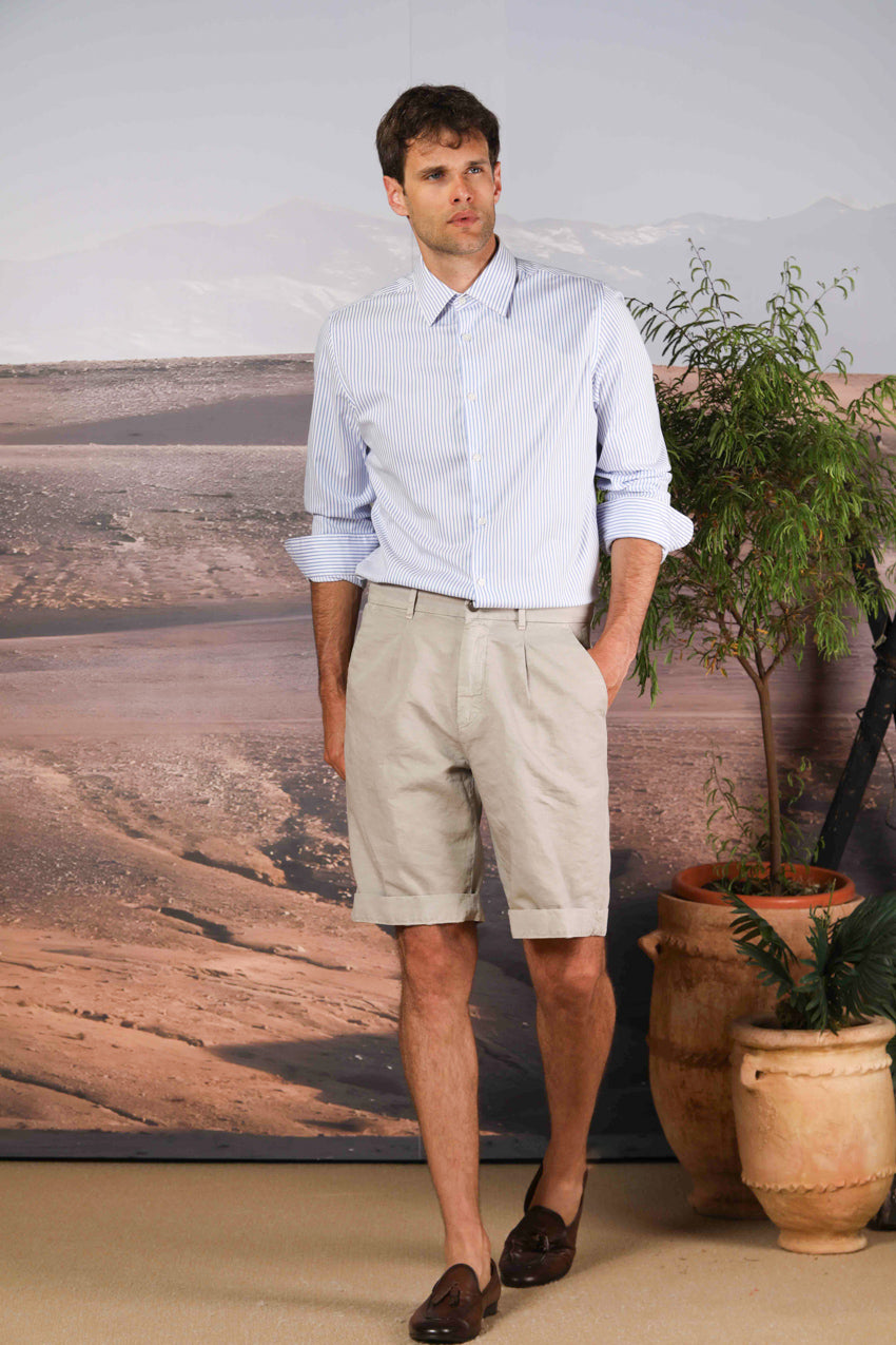 Pinces 22 Brocken Herren-Chino-Bermuda aus Baumwoll-Hanf-Mischung Relaxed Fit