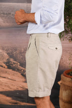 Pinces 22 Brocken Herren-Chino-Bermuda aus Baumwoll-Hanf-Mischung Relaxed Fit