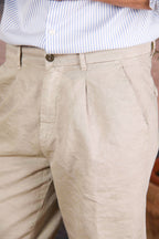 Pinces 22 Brocken Herren-Chino-Bermuda aus Baumwoll-Hanf-Mischung Relaxed Fit