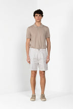 Bermuda cargo Mason's uomo bianco in gabardina stretch relaxed fit - vista laterale SS26