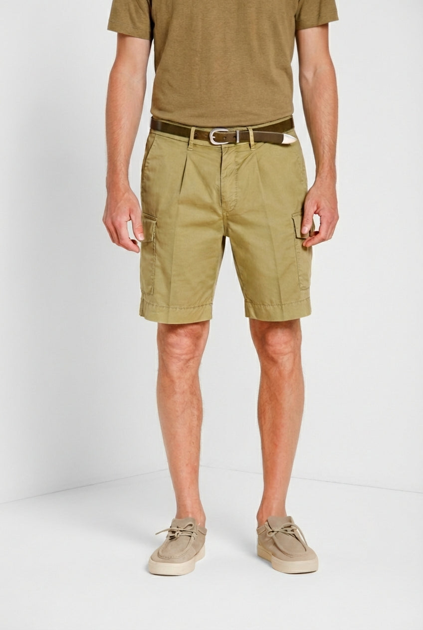 Cargo bermuda cargo homme en gabardine stretch relaxed fit