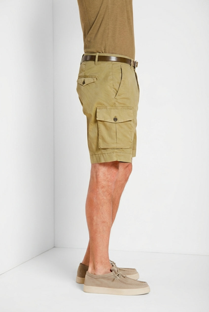 Cargo bermuda cargo homme en gabardine stretch relaxed fit