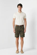Bermuda cargo uomo Chile M74 Mason's verde in canvas stampa camouflage relaxed fit - vista laterale SS26