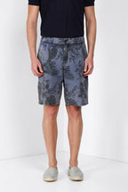 Denver M74 bermuda cargo uomo in canvas stampa hawaii relaxed fit