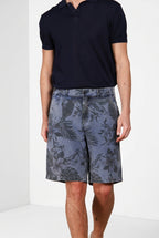 Denver M74 bermuda cargo uomo in canvas stampa hawaii relaxed fit