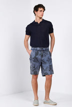 Denver M74 bermuda cargo uomo in canvas stampa hawaii relaxed fit