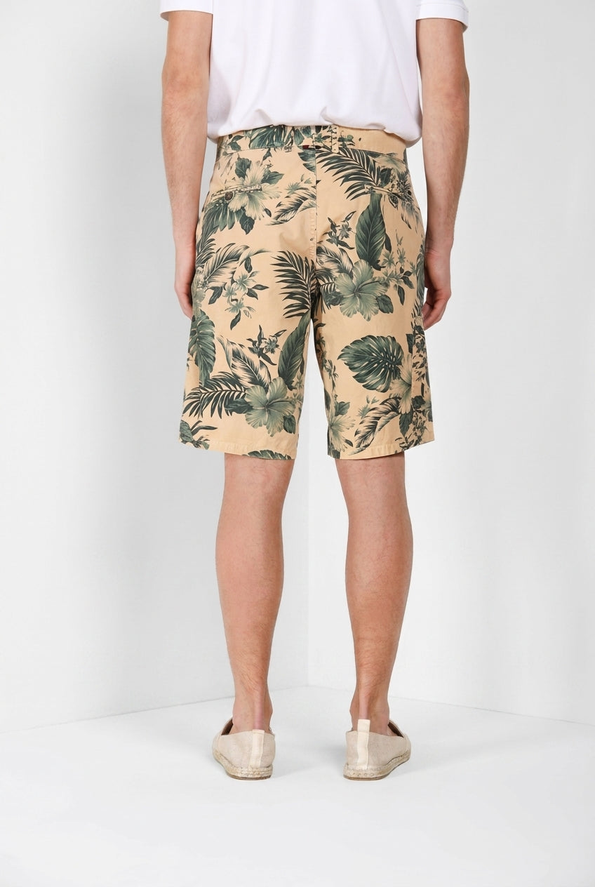 Denver M74 bermuda cargo uomo in canvas stampa hawaii relaxed fit