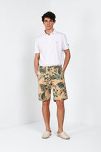 Denver M74 bermuda cargo uomo in canvas stampa hawaii relaxed fit