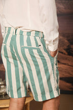 Khinos M74 Herren-Chino-Bermuda aus Baumwoll-Canvas mit Streifenmuster Regular Fit