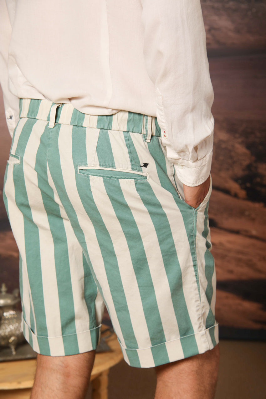 Khinos M74 Herren-Chino-Bermuda aus Baumwoll-Canvas mit Streifenmuster Regular Fit