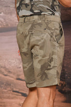 Khinos M74 Herren-Chino-Bermuda aus Baumwolle mit weißem Camouflage-Muster Relaxed Fit