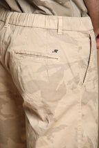 Khinos M74 Herren-Chino-Bermuda aus Baumwolle mit weißem Camouflage-Muster Relaxed Fit