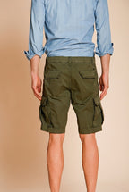 Cargo M74 bermuda cargo uomo in gabardina stretch relaxed fit