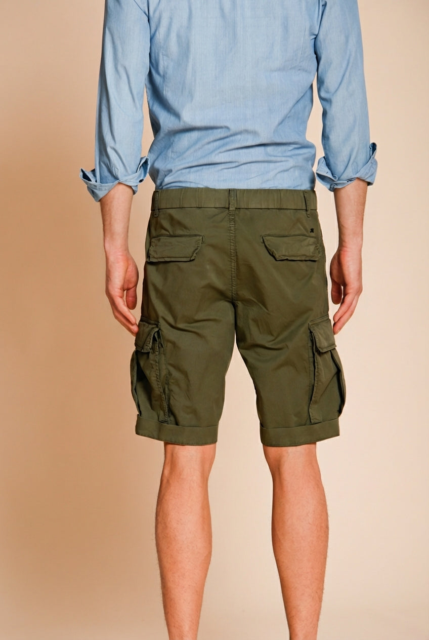 Cargo M74 bermuda cargo uomo in gabardina stretch relaxed fit
