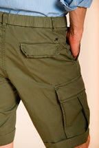 Cargo M74 bermuda cargo uomo in gabardina stretch relaxed fit