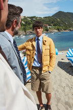 Khinos M74 Herren-Chino-Bermuda aus elastischem Baumwoll-Seiden-Twill Relaxed Fit