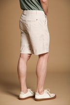 Khinos M74 Herren-Chino-Bermuda aus elastischem Baumwoll-Seiden-Twill Relaxed Fit