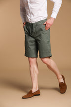 Khinos M74 Herren-Chino-Bermuda aus elastischem Baumwoll-Seiden-Twill Relaxed Fit