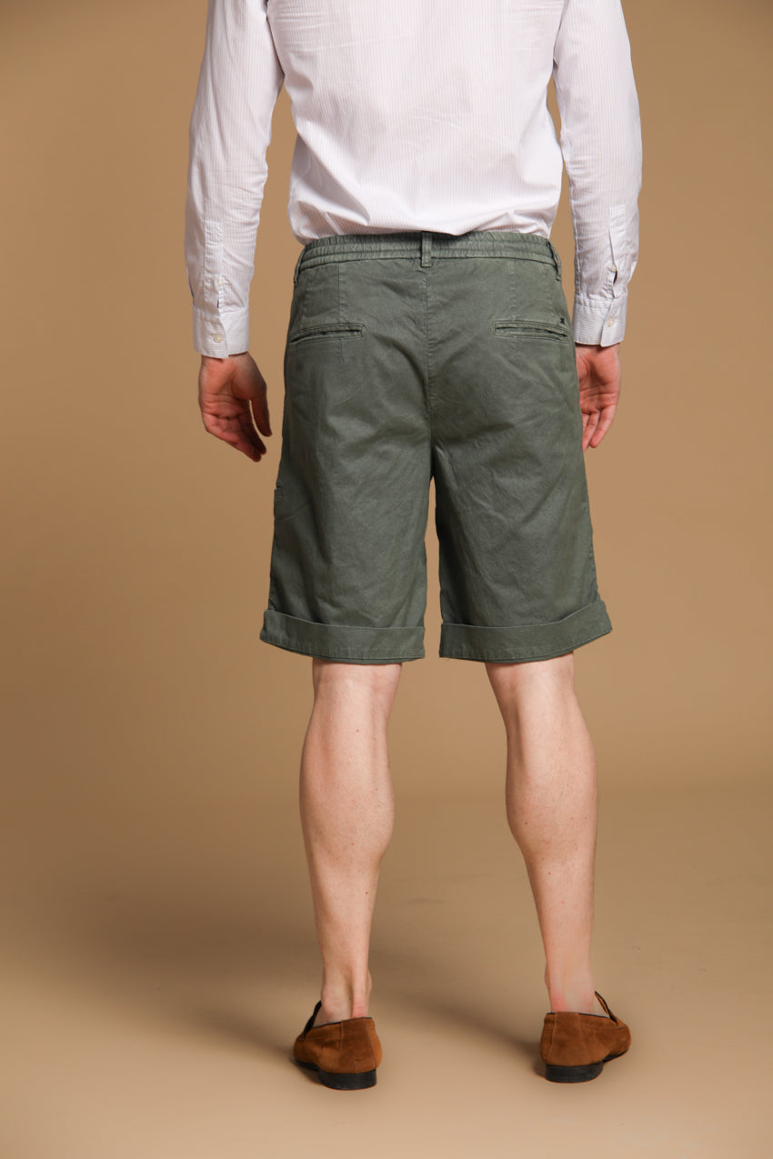Khinos M74 Herren-Chino-Bermuda aus elastischem Baumwoll-Seiden-Twill Relaxed Fit