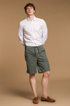 Khinos M74 Herren-Chino-Bermuda aus elastischem Baumwoll-Seiden-Twill Relaxed Fit
