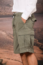 Cargo M74 Herren-Cargo-Bermuda aus Baumwoll-Canvas-Oxford Relaxed Fit