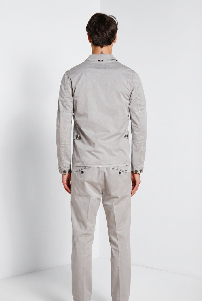 Flyshirt delamere giubbotto overshirt uomo in gabardina stretch