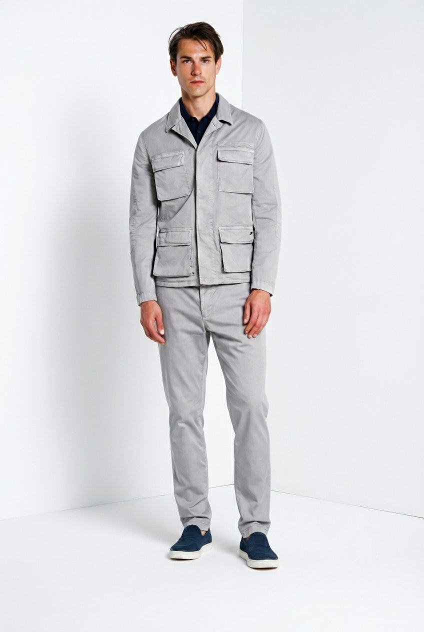 Flyshirt delamere giubbotto overshirt uomo in gabardina stretch