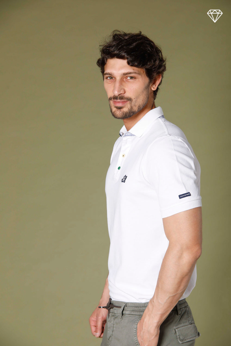 Leopardi Herren-Polo aus Piqué mit sartorialen Details ①
