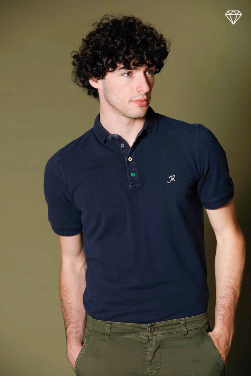 Leopardi Herren-Polo aus Piqué mit sartorialen Details ①