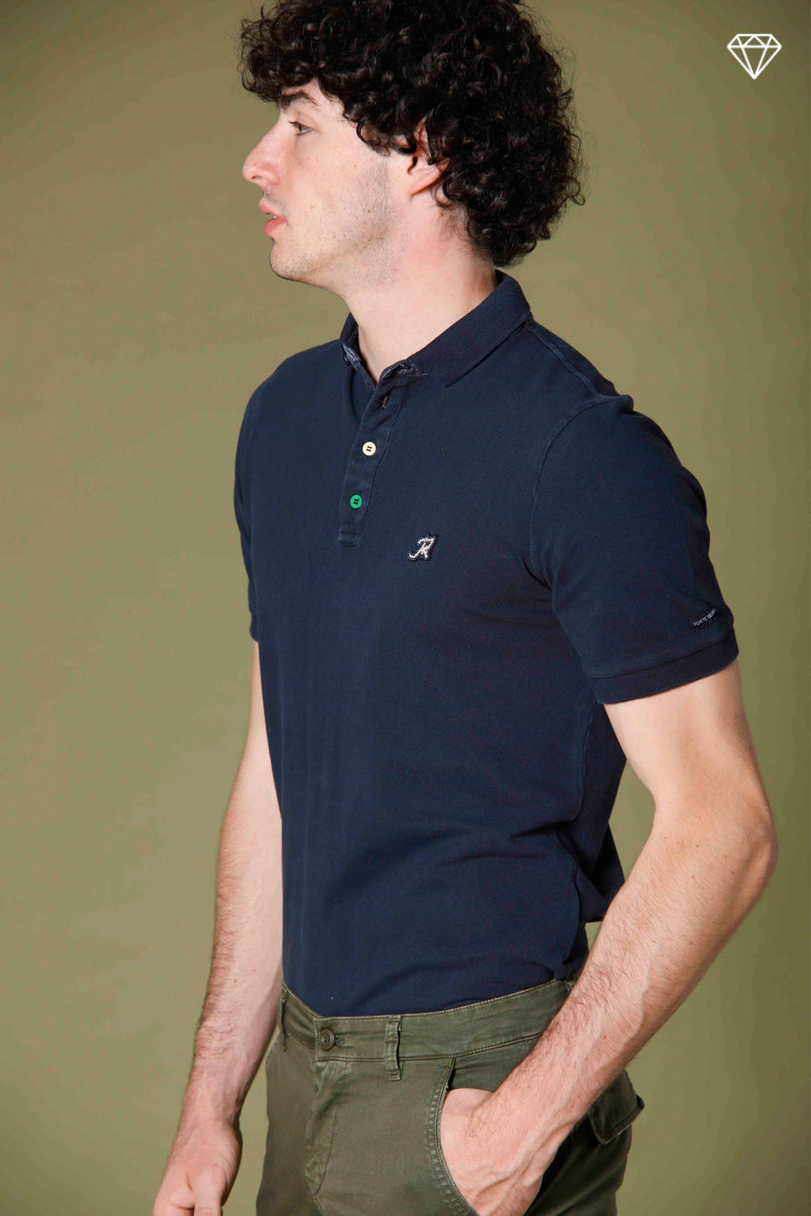 Leopardi Herren-Polo aus Piqué mit sartorialen Details ①