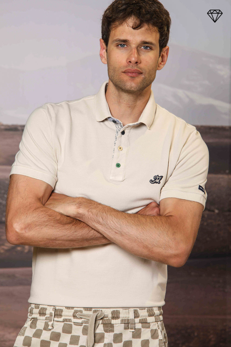 Leopardi Herren-Polo aus Piqué mit sartorialen Details ①