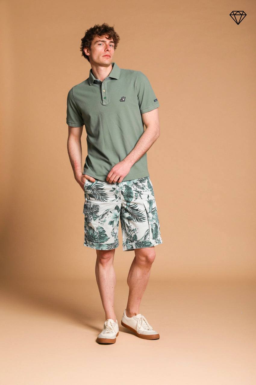 Leopardi Herren-Polo aus Piqué mit sartorialen Details ①