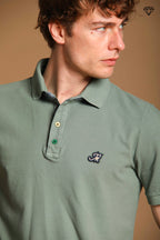 Leopardi Herren-Polo aus Piqué mit sartorialen Details ①