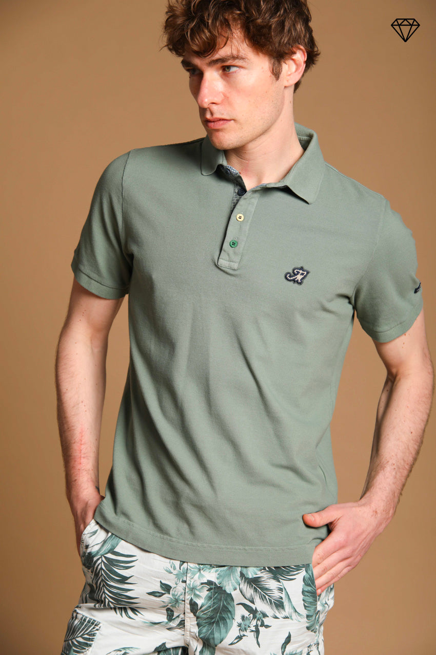 Leopardi Herren-Polo aus Piqué mit sartorialen Details ①