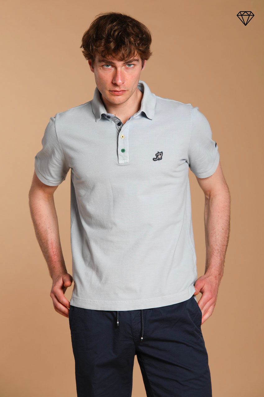 Leopardi Herren-Polo aus Piqué mit sartorialen Details ①
