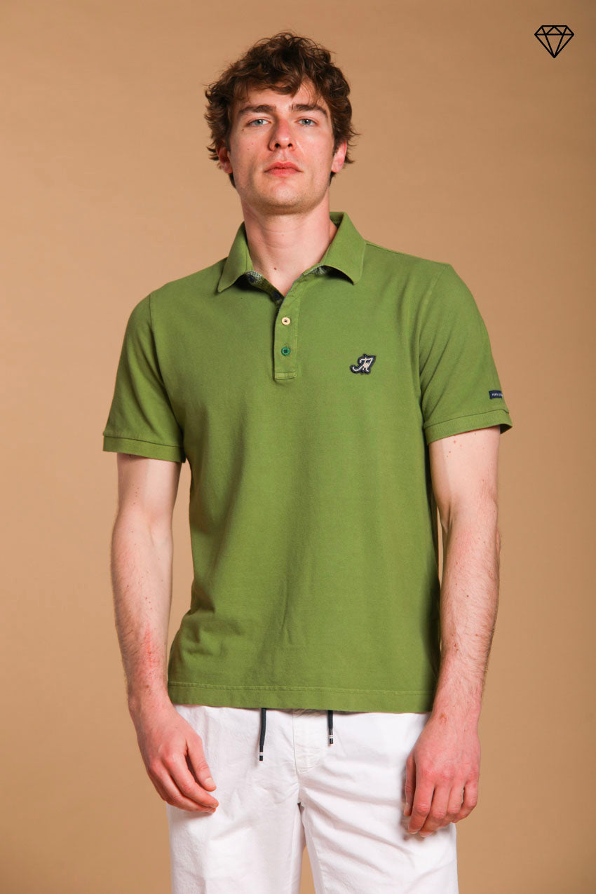 Leopardi Herren-Polo aus Piqué mit sartorialen Details ①