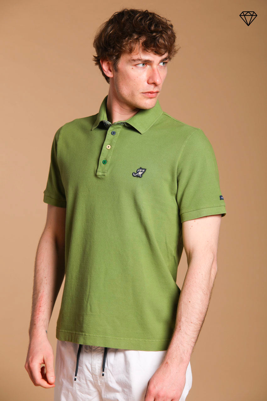 Leopardi Herren-Polo aus Piqué mit sartorialen Details ①