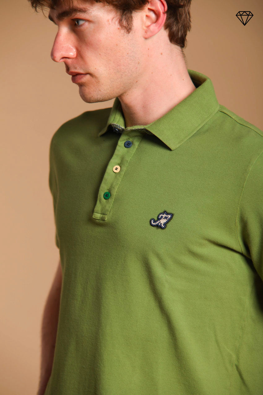 Leopardi Herren-Polo aus Piqué mit sartorialen Details ①