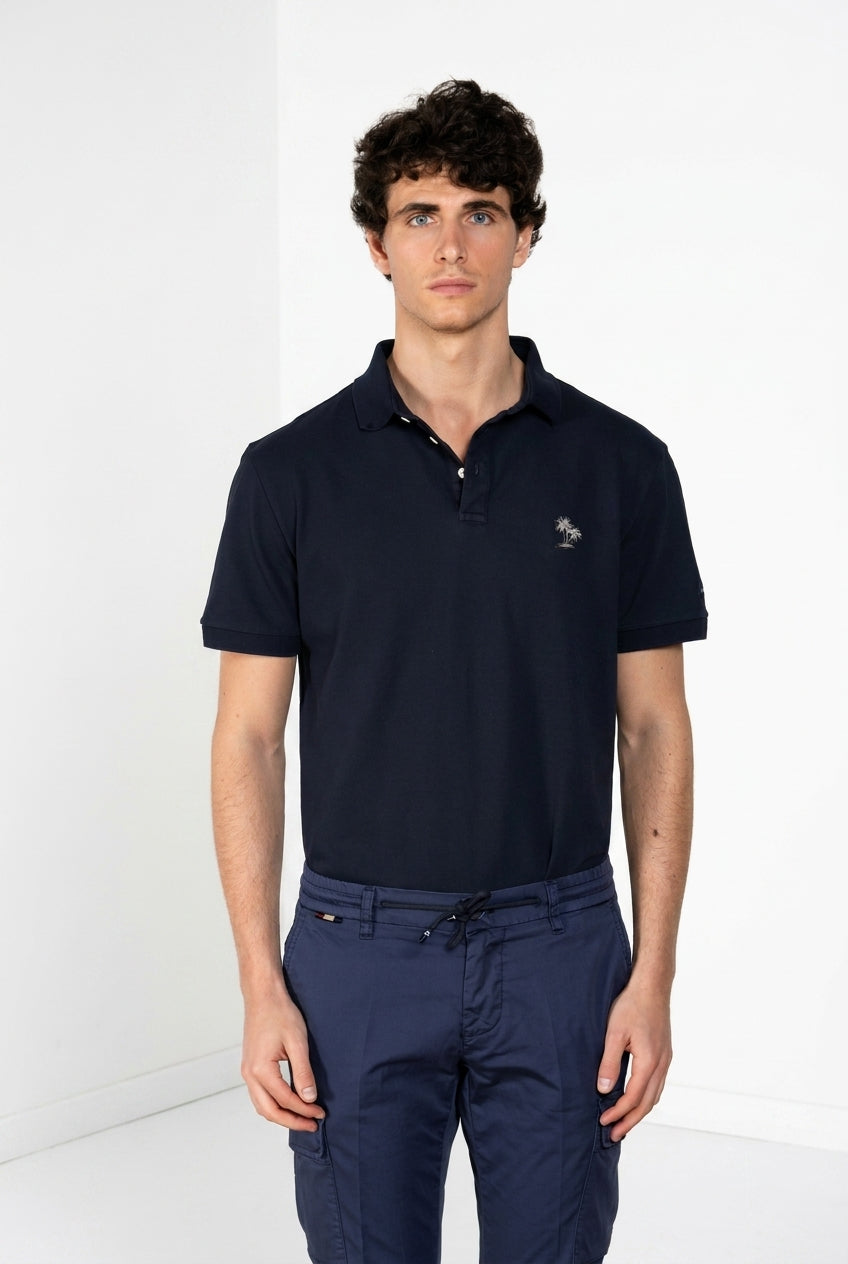 Leopardi men's polo shirt in piqué ①