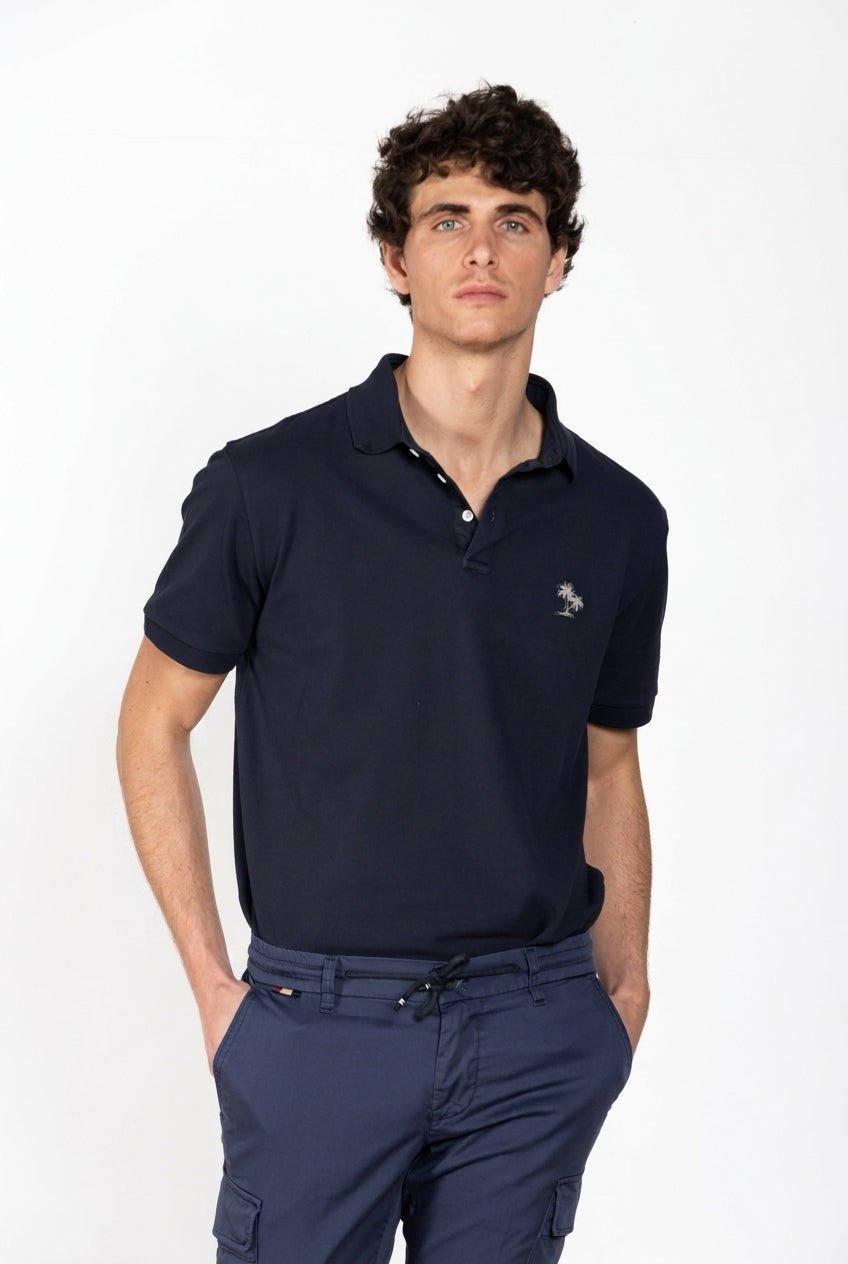 Leopardi men's polo shirt in piqué ①