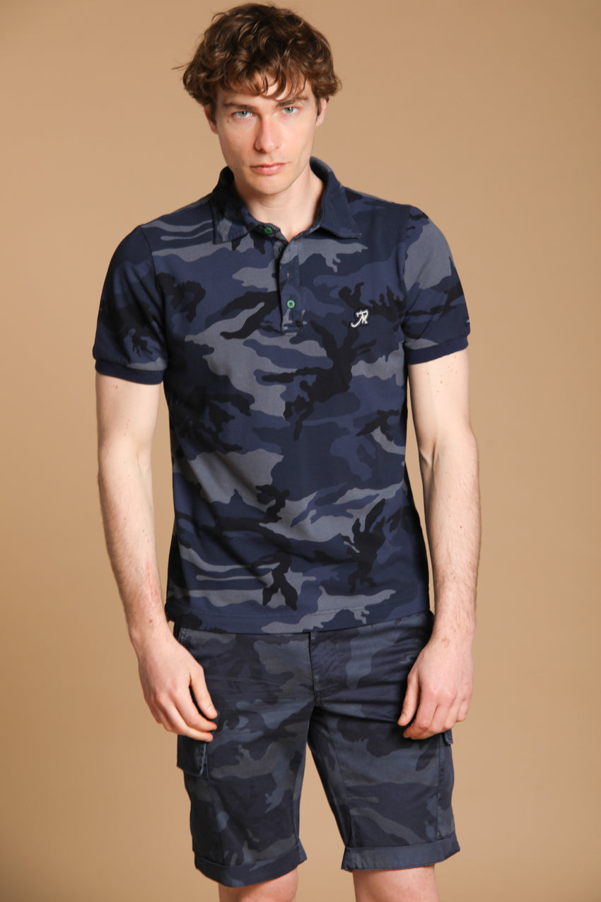 Print Herren-Poloshirt aus Piqué mit Camouflage-Muster