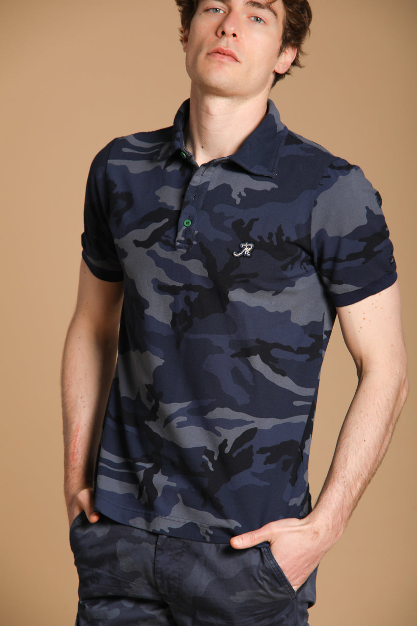Print Herren-Poloshirt aus Piqué mit Camouflage-Muster