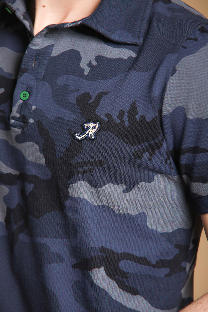 Print Herren-Poloshirt aus Piqué mit Camouflage-Muster