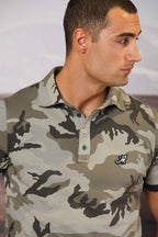 Print Herren-Poloshirt aus Piqué mit Camouflage-Muster