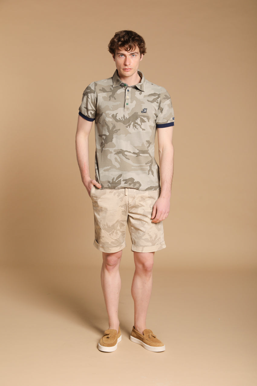 Print Herren-Poloshirt aus Piqué mit Camouflage-Muster