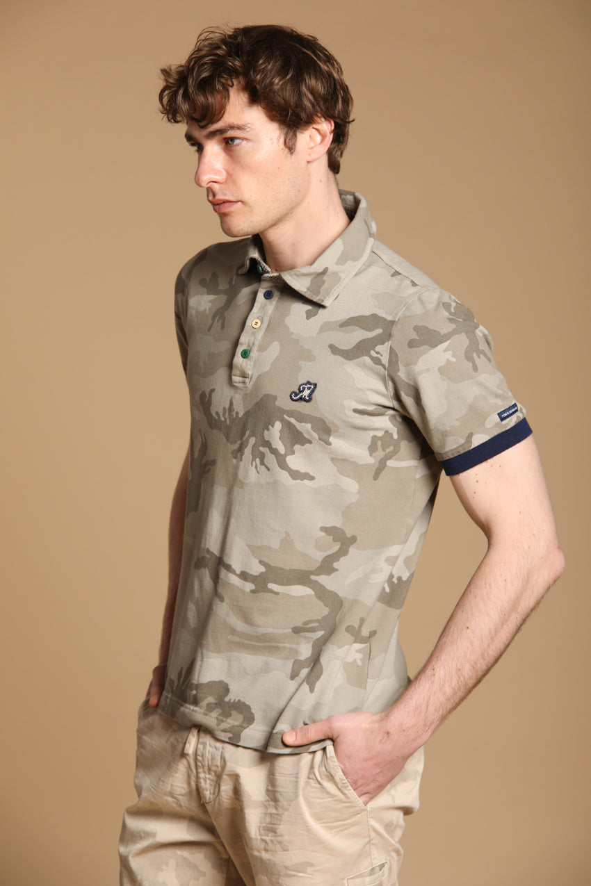 Print Herren-Poloshirt aus Piqué mit Camouflage-Muster