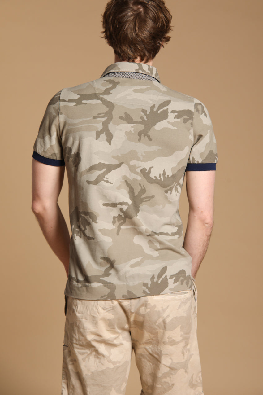 Print Herren-Poloshirt aus Piqué mit Camouflage-Muster