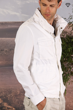 Field Jacket M74 Herren aus leichtem Pima-Baumwoll-Twill Stretch ①