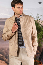 Field Jacket M74 Herren aus leichtem Pima-Baumwoll-Twill Stretch ①